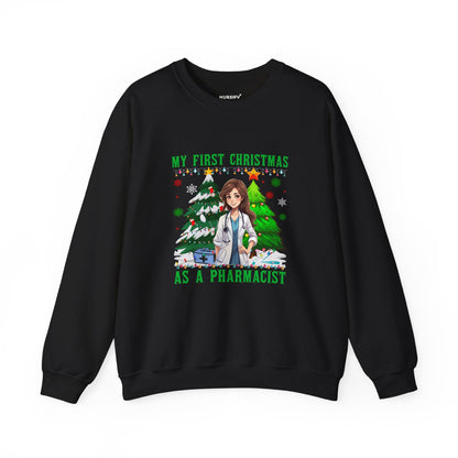 My First Christmas as a Pharmacist Sweatshirt, Portrait