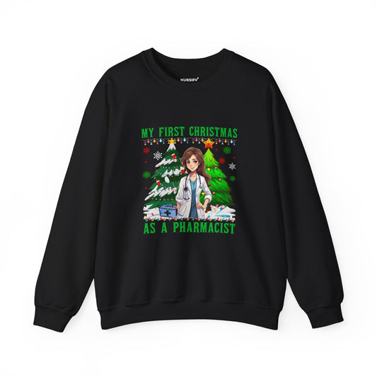 My First Christmas as a Pharmacist Sweatshirt, Portrait