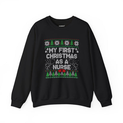 My First Christmas as a Nurse Sweatshirt, Christmas Trees