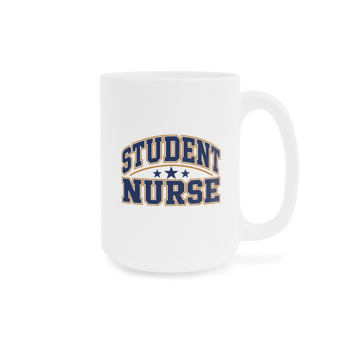 Student Nurse Mug, Collegiate Navy, 15 oz, centred opposite supplier product angle