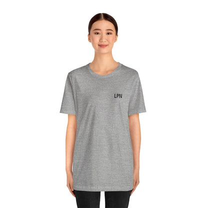 Nursify LPN short sleeve shirt from the professional pride collection, product gallery view.