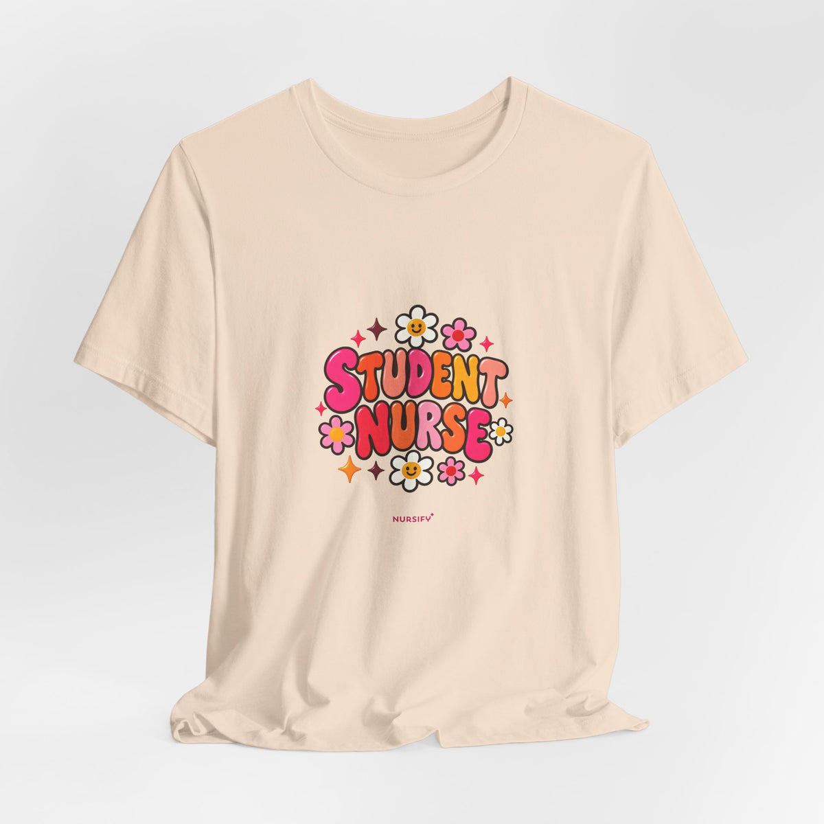 Student Nurse T-Shirt | Floral Button Design