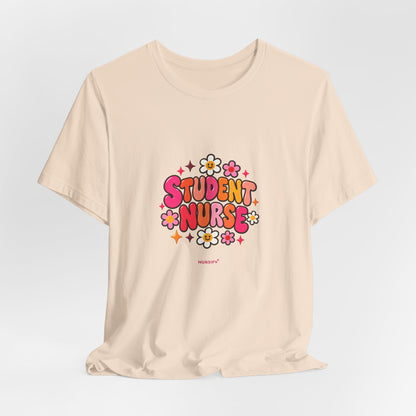 Student Nurse T-Shirt | Floral Button Design