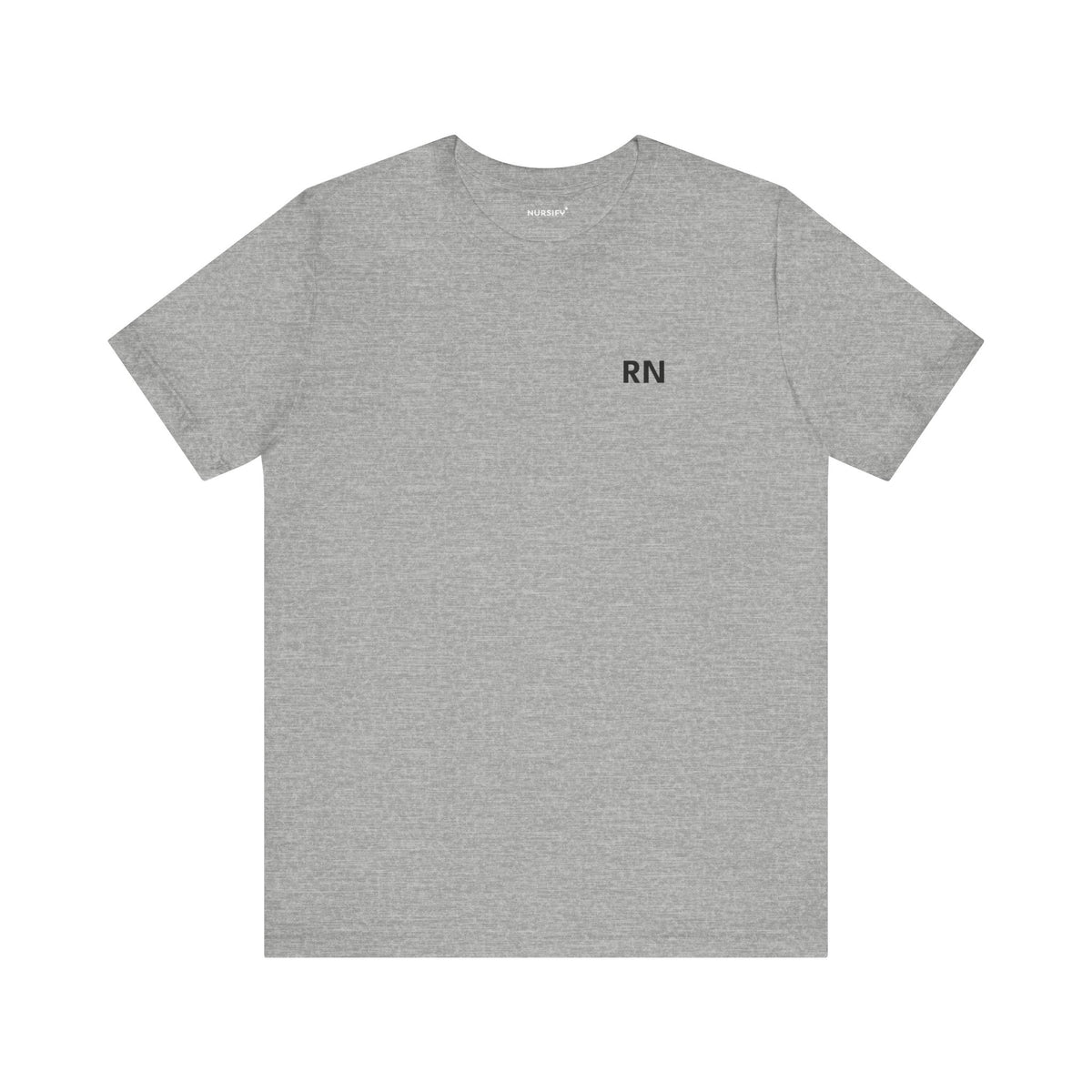 Front view of the RN nurse T-shirt in an available colour, showing small RN lettering high on the left chest.