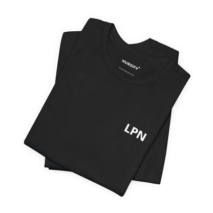 Nursify LPN short sleeve shirt from the professional pride collection, product gallery view.