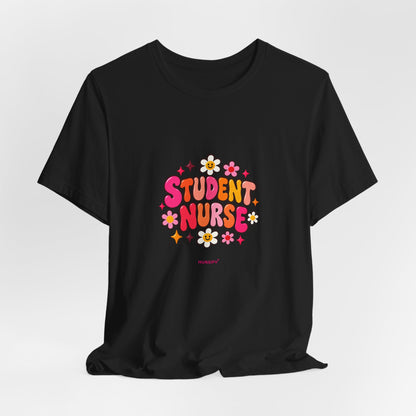Student Nurse T-Shirt | Floral Button Design