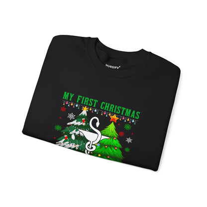 My First Christmas as a Pharmacist Sweatshirt, Pharmacy Symbol