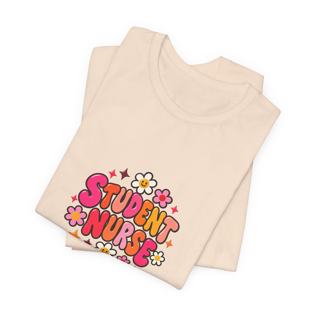Student Nurse T-Shirt | Floral Button Design