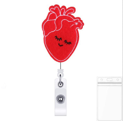 Cute Medical Badge Reels – Embroidered Nurse Badge Holder Collection | Heart, Brain, Lungs, Syringe, Uterus & More
