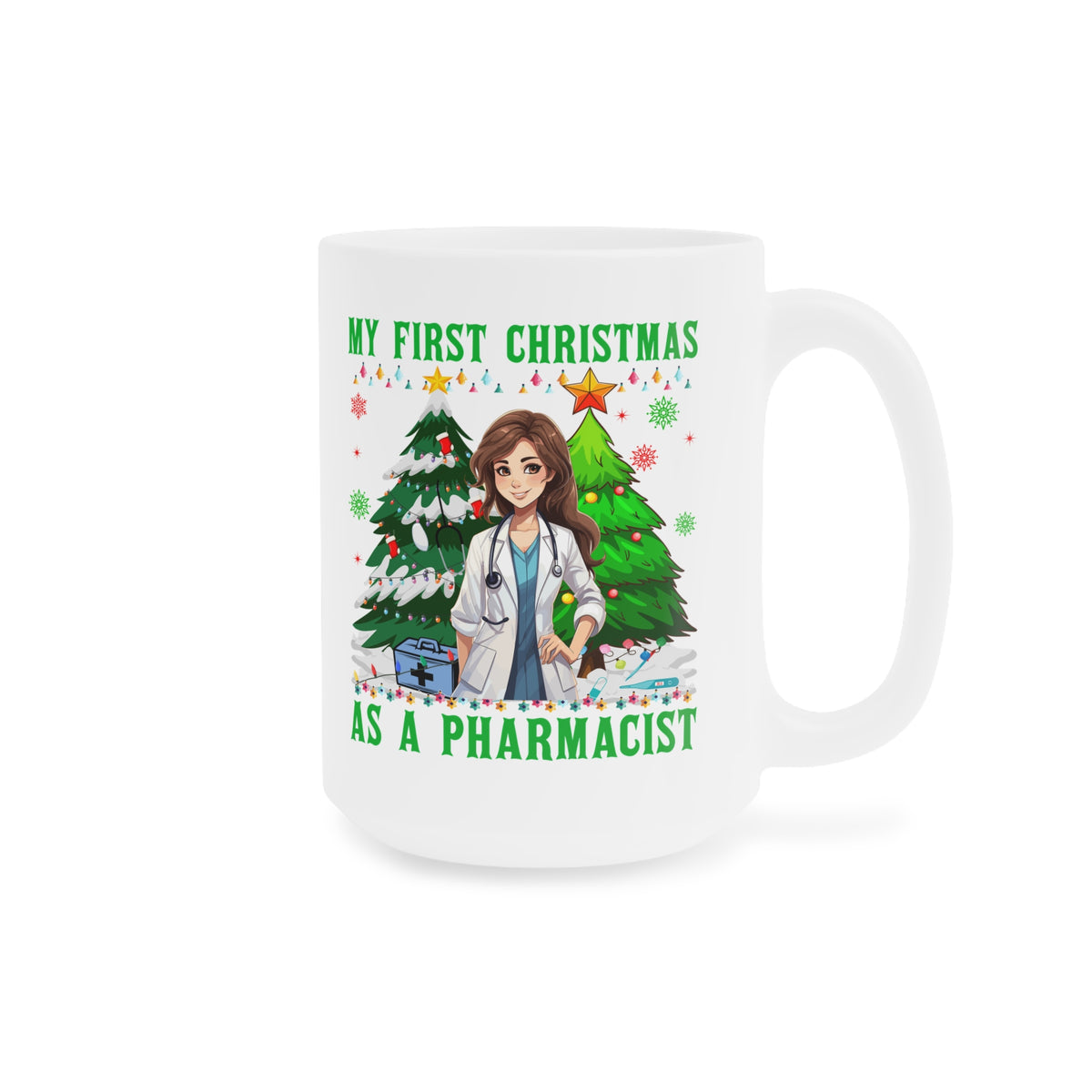 My First Christmas as a Pharmacist Mug, Portrait