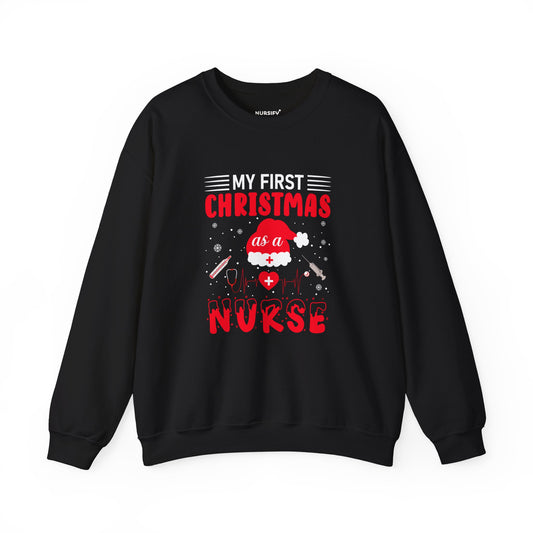 My First Christmas as a Nurse Sweatshirt, Stethoscope