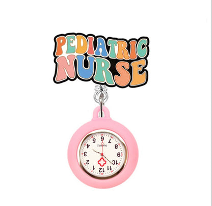 Clip-On Nurse Badge Reel Watch – 360° Rotating Retractable ID Holder with Easy-Read Dial | Nurse Gift