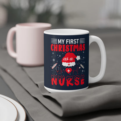 My First Christmas as a Nurse Mug, Stethoscope