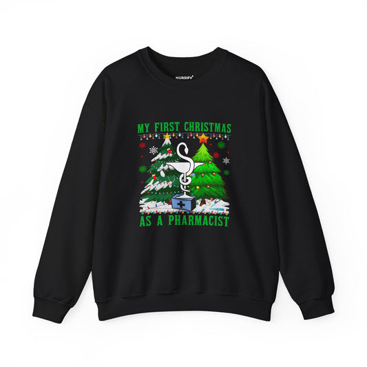 My First Christmas as a Pharmacist Sweatshirt, Pharmacy Symbol