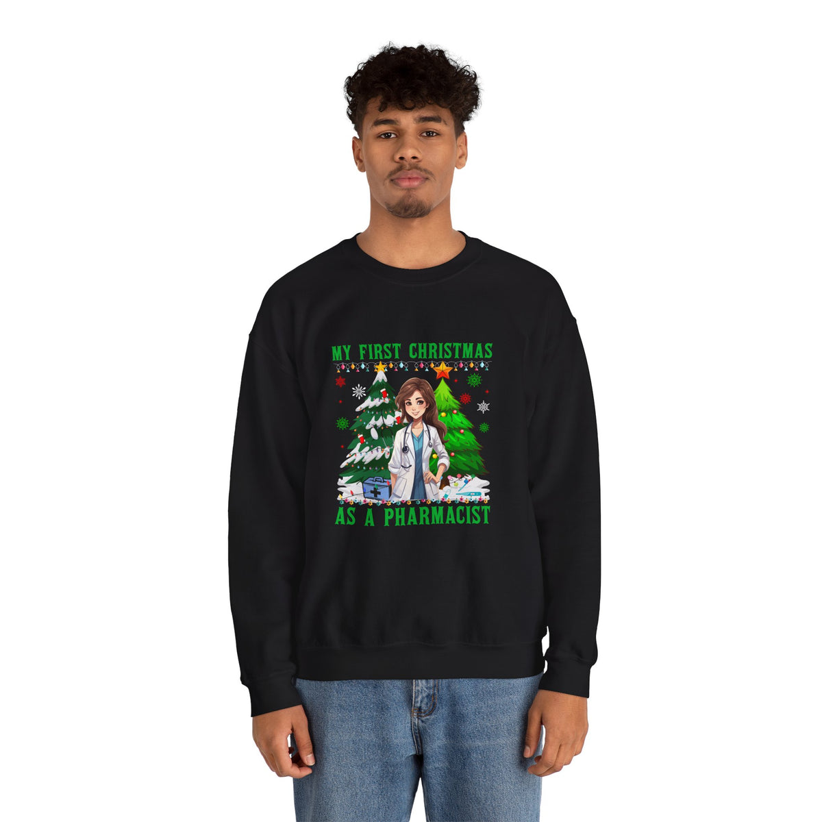 My First Christmas as a Pharmacist Sweatshirt, Portrait
