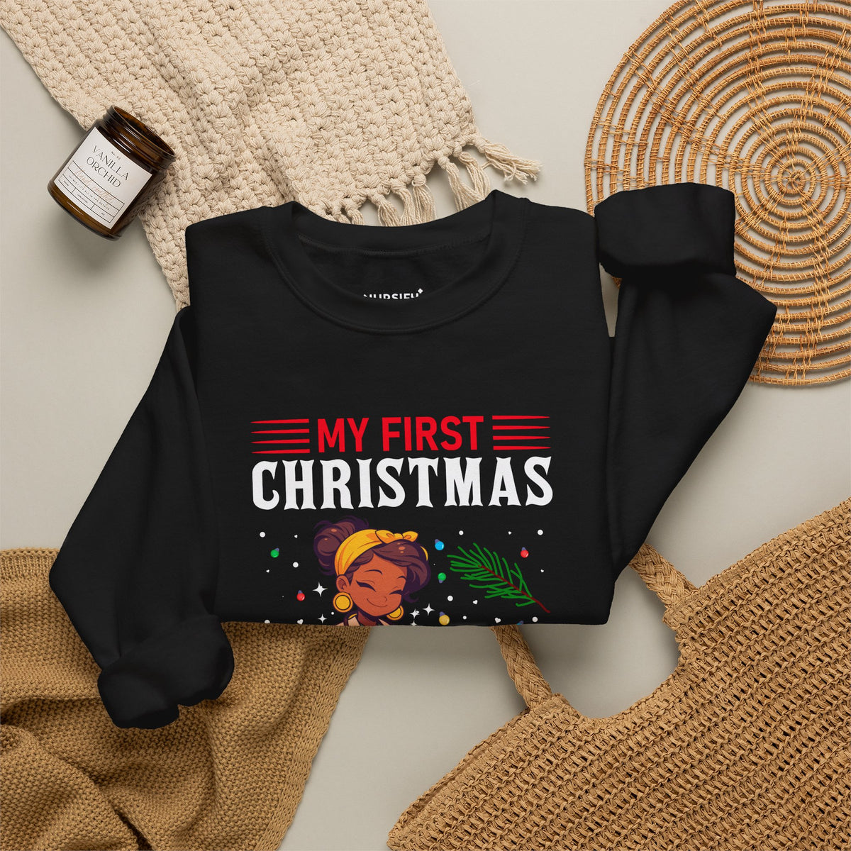 My First Christmas as a Nurse Practitioner Sweatshirt, Portrait