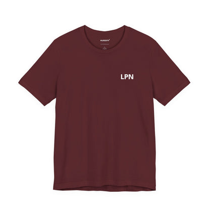 Nursify LPN short sleeve shirt from the professional pride collection, product gallery view.