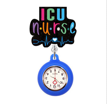 Clip-On Nurse Badge Reel Watch – 360° Rotating Retractable ID Holder with Easy-Read Dial | Nurse Gift