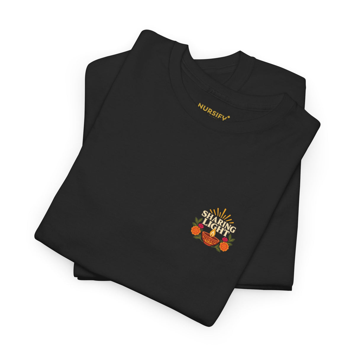 Sharing Light Diwali Left Chest T Shirt | Nursify