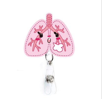 Cute Medical Badge Reels – Embroidered Nurse Badge Holder Collection | Heart, Brain, Lungs, Syringe, Uterus & More