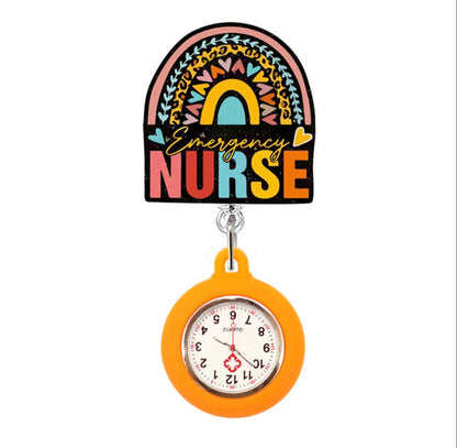 Clip-On Nurse Badge Reel Watch – 360° Rotating Retractable ID Holder with Easy-Read Dial | Nurse Gift