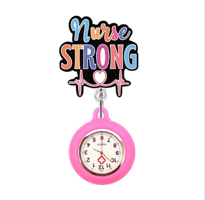 Clip-On Nurse Badge Reel Watch – 360° Rotating Retractable ID Holder with Easy-Read Dial | Nurse Gift