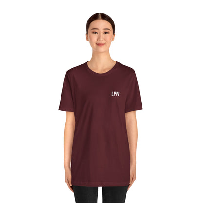 Nursify LPN short sleeve shirt from the professional pride collection, product gallery view.