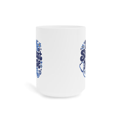 In My Student Nurse Era Mug, Blue Floral, 15 oz, centred supplier product angle