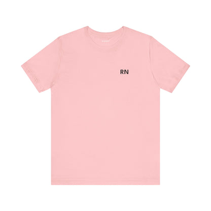 Front view of the RN nurse T-shirt in an available colour, showing small RN lettering high on the left chest.