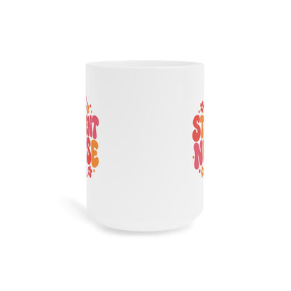 Student Nurse Mug, Coral Floral, 15 oz, centred supplier product angle