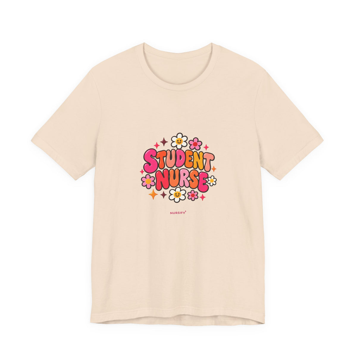 Student Nurse T-Shirt | Floral Button Design