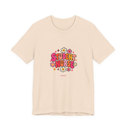 Student Nurse T-Shirt | Floral Button Design