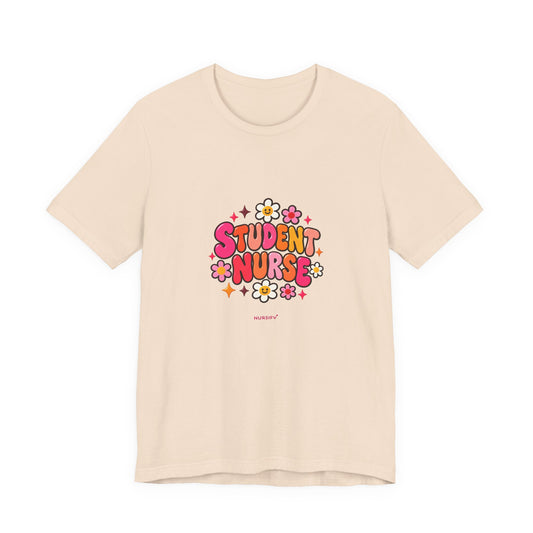 Student Nurse T-Shirt | Floral Button Design