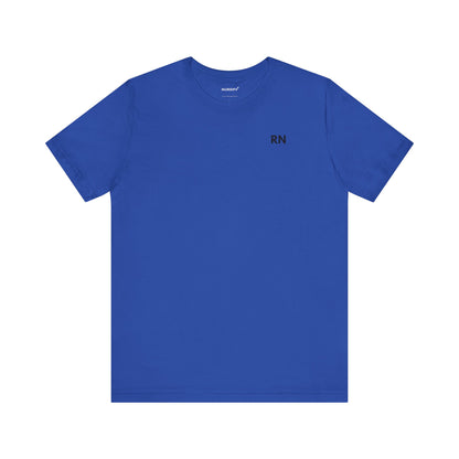 True Royal Minimalist RN unisex T-shirt with small black RN chest design