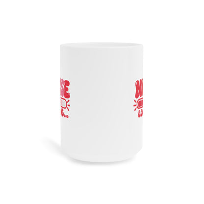 Nurse Loading Mug, Coral Progress Bar, 15 oz, centred supplier product angle