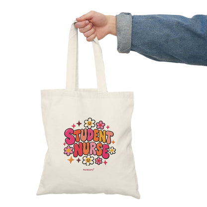 Student Nurse Tote Bag | Floral Button Design