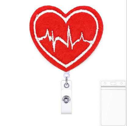 Cute Medical Badge Reels – Embroidered Nurse Badge Holder Collection | Heart, Brain, Lungs, Syringe, Uterus & More