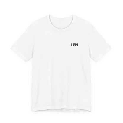 Nursify LPN short sleeve shirt from the professional pride collection, product gallery view.