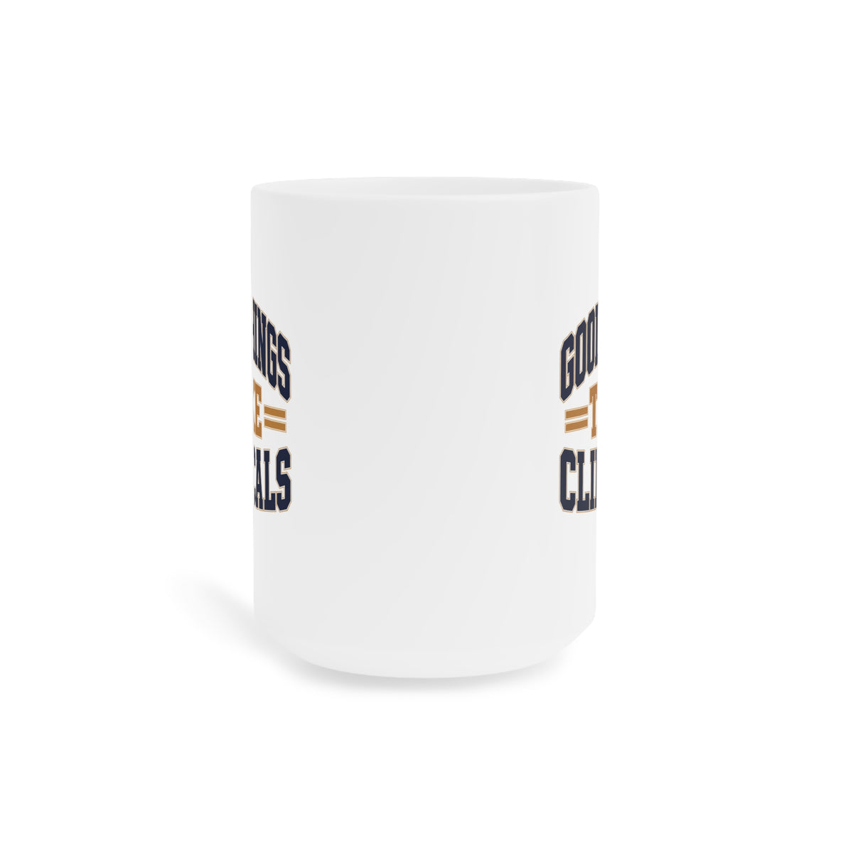 Good Things Take Clinicals Mug, Collegiate Navy, 15 oz, centred supplier product angle
