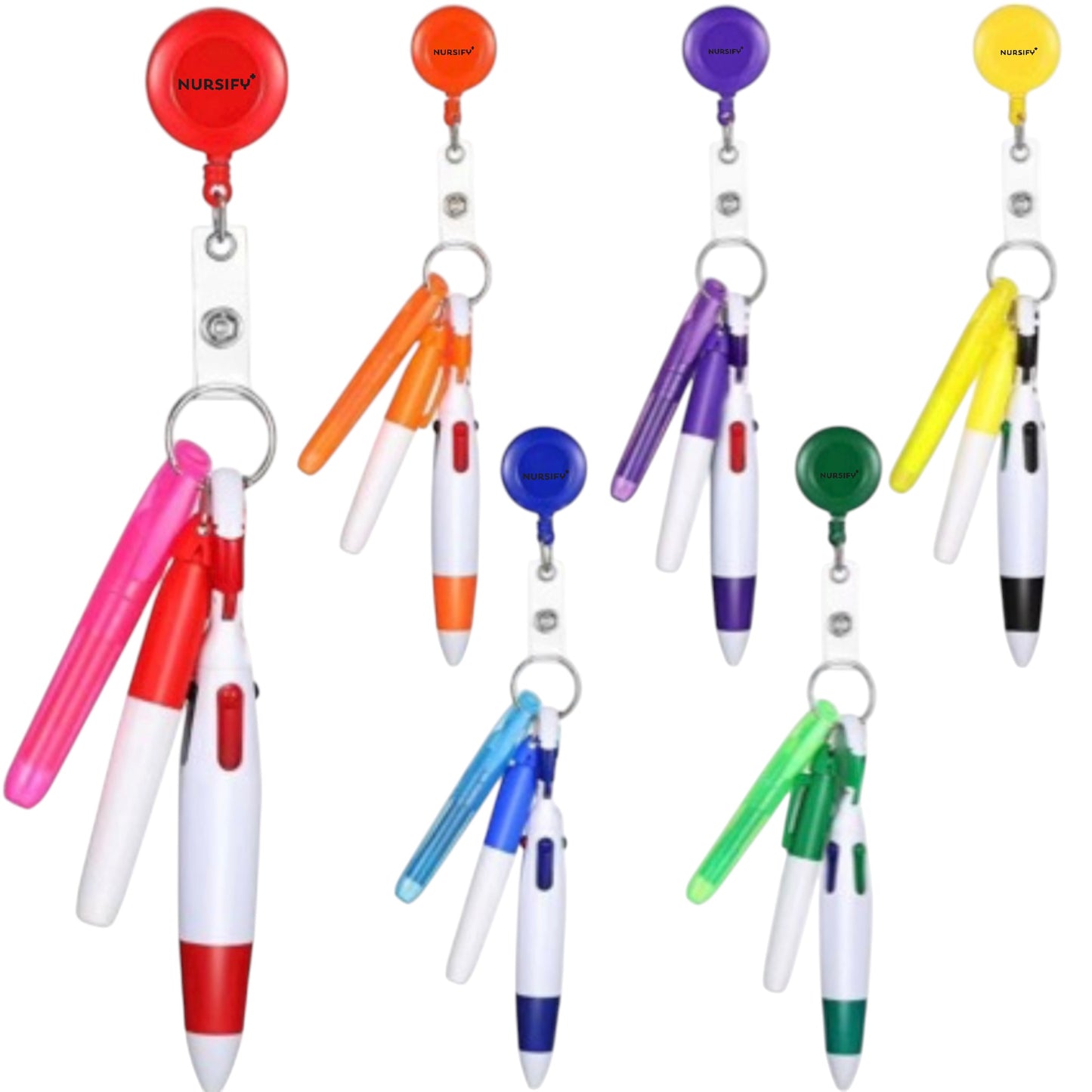 Nursify Nurse Utility Badge Reel Set | Pen, Light & Essentials for Every Shift