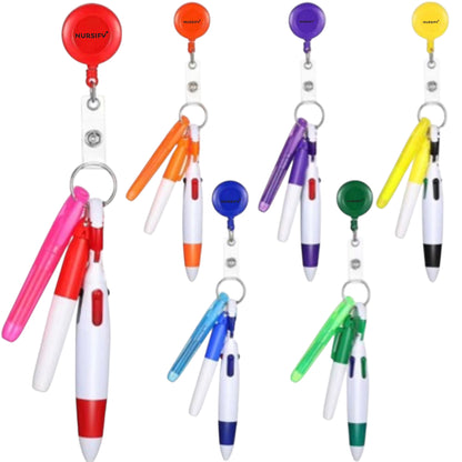 Nursify Nurse Utility Badge Reel Set | Pen, Light & Essentials for Every Shift