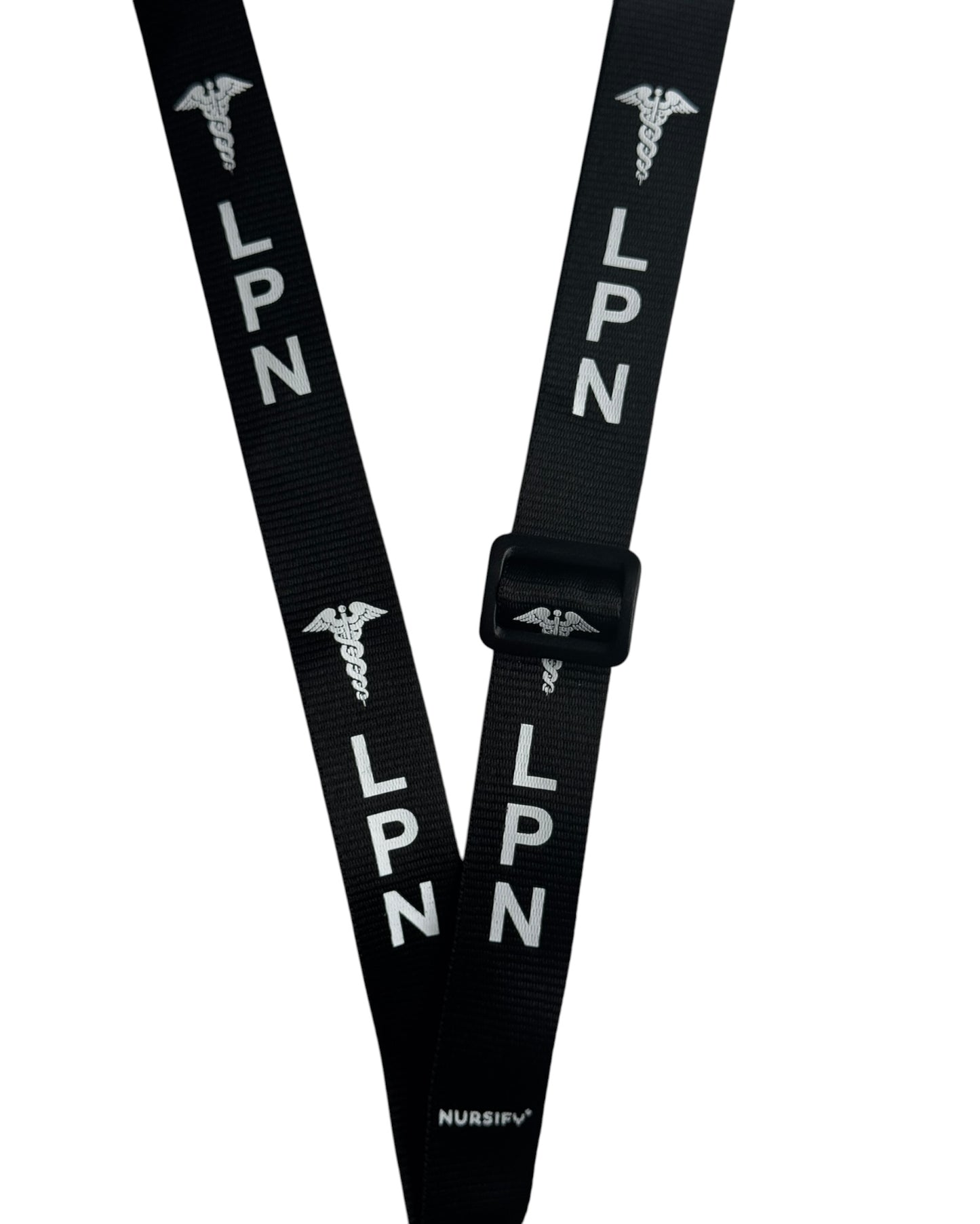 LPN long nurse lanyard black adjustable badge holder