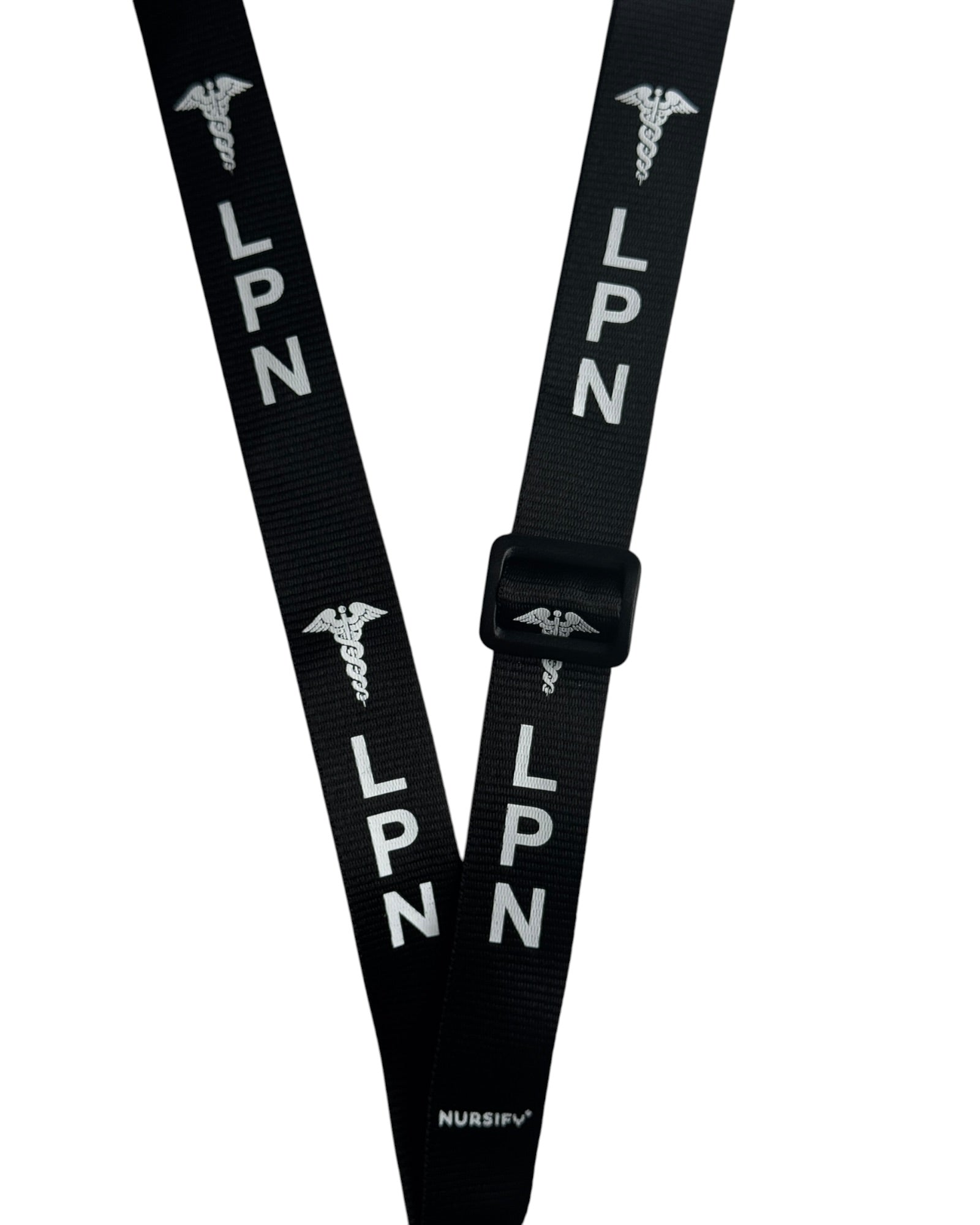 LPN long nurse lanyard black adjustable badge holder