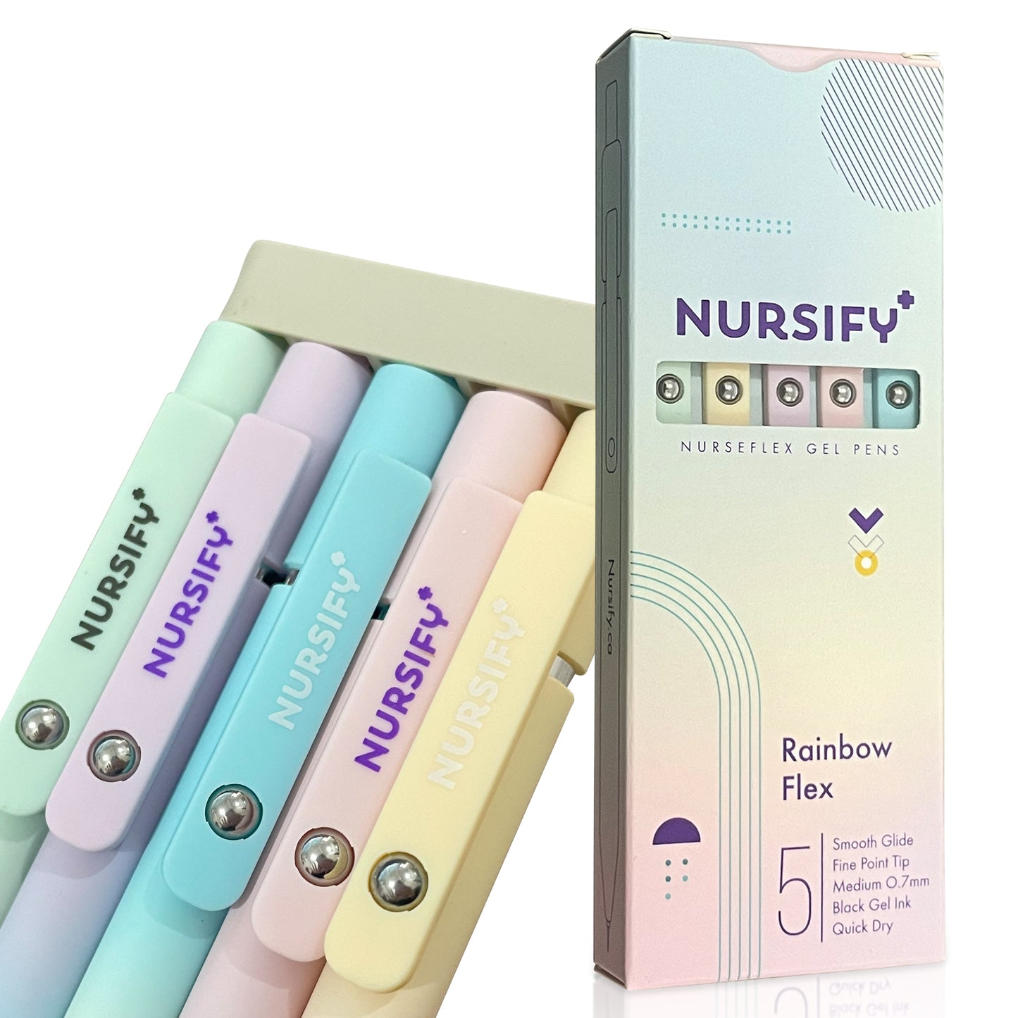 (7.2 Dream Team Order) Nursify+ NurseFlex Gel Pens – Fine Point Black Ink (5-Pack) (Copy)