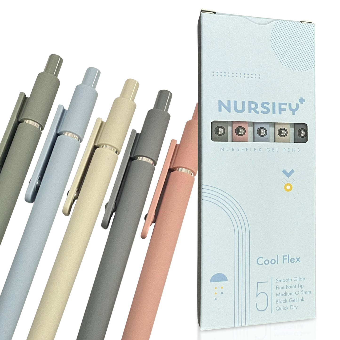 (7.2 Dream Team Order) Nursify+ NurseFlex Gel Pens – Fine Point Black Ink (5-Pack) (Copy)