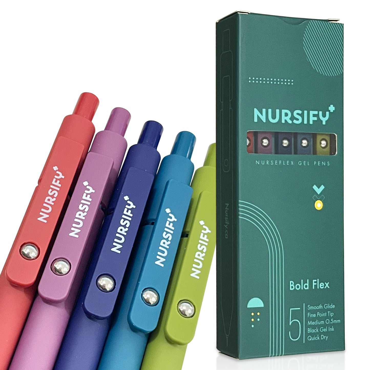 (7.2 Dream Team Order) Nursify+ NurseFlex Gel Pens – Fine Point Black Ink (5-Pack) (Copy)
