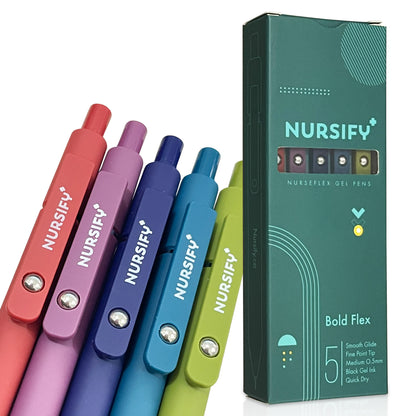 NurseFlex Gel Pens – Black Ink (5-Pack)