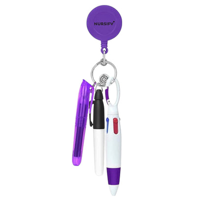 Nursify Nurse Utility Badge Reel Set | Pen, Light & Essentials for Every Shift