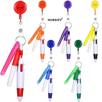 Nursify Nurse Utility Badge Reel Set | Pen, Light & Essentials for Every Shift