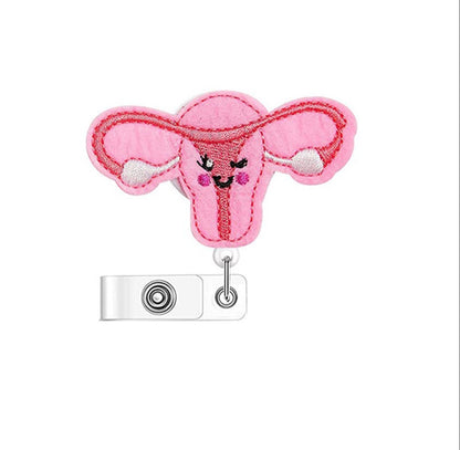 Cute Medical Badge Reels – Embroidered Nurse Badge Holder Collection | Heart, Brain, Lungs, Syringe, Uterus & More